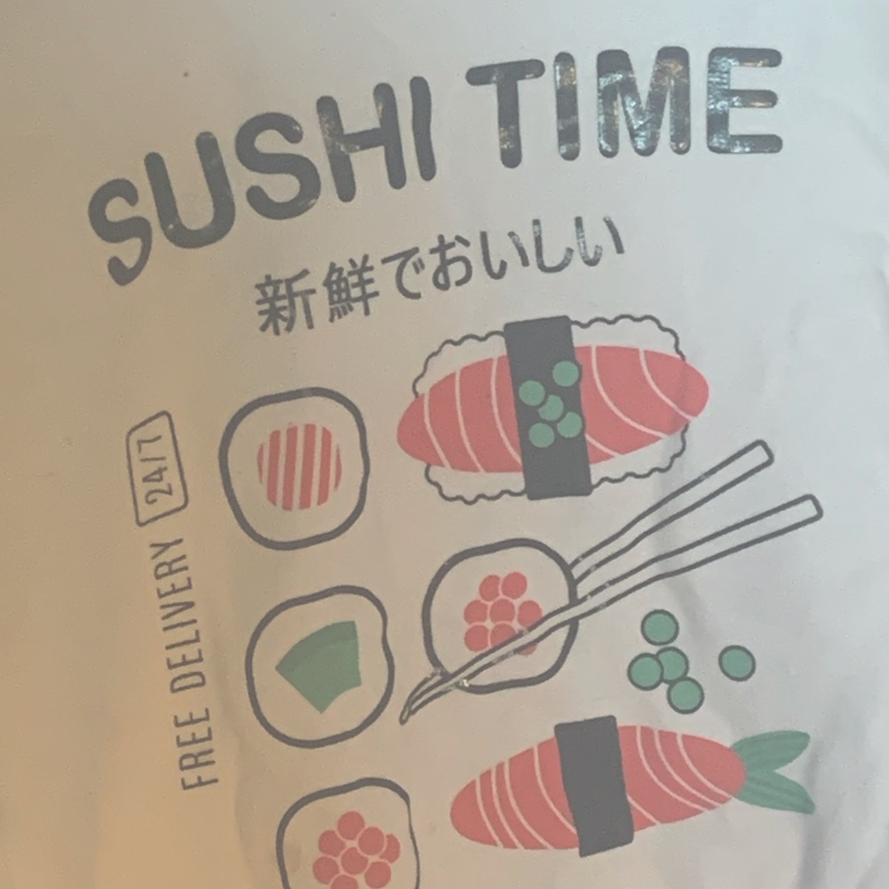 Sushi Time! Comfy sweatshirt with sushi on it.